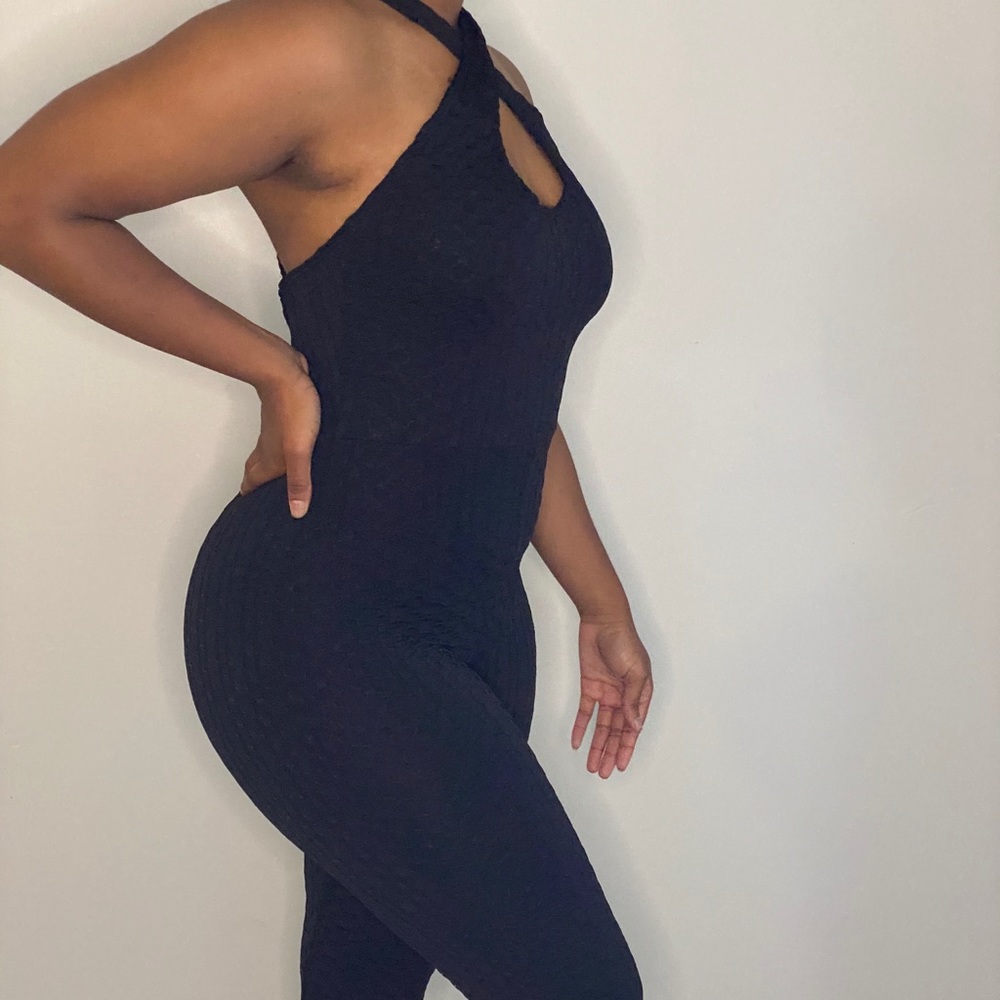Black Criss Cross Jumpsuit (Stay Flo)